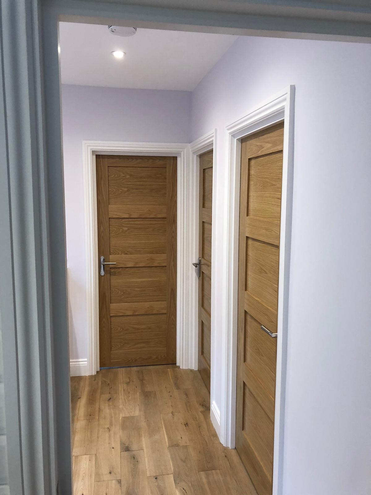 Oak internal doors and hallway