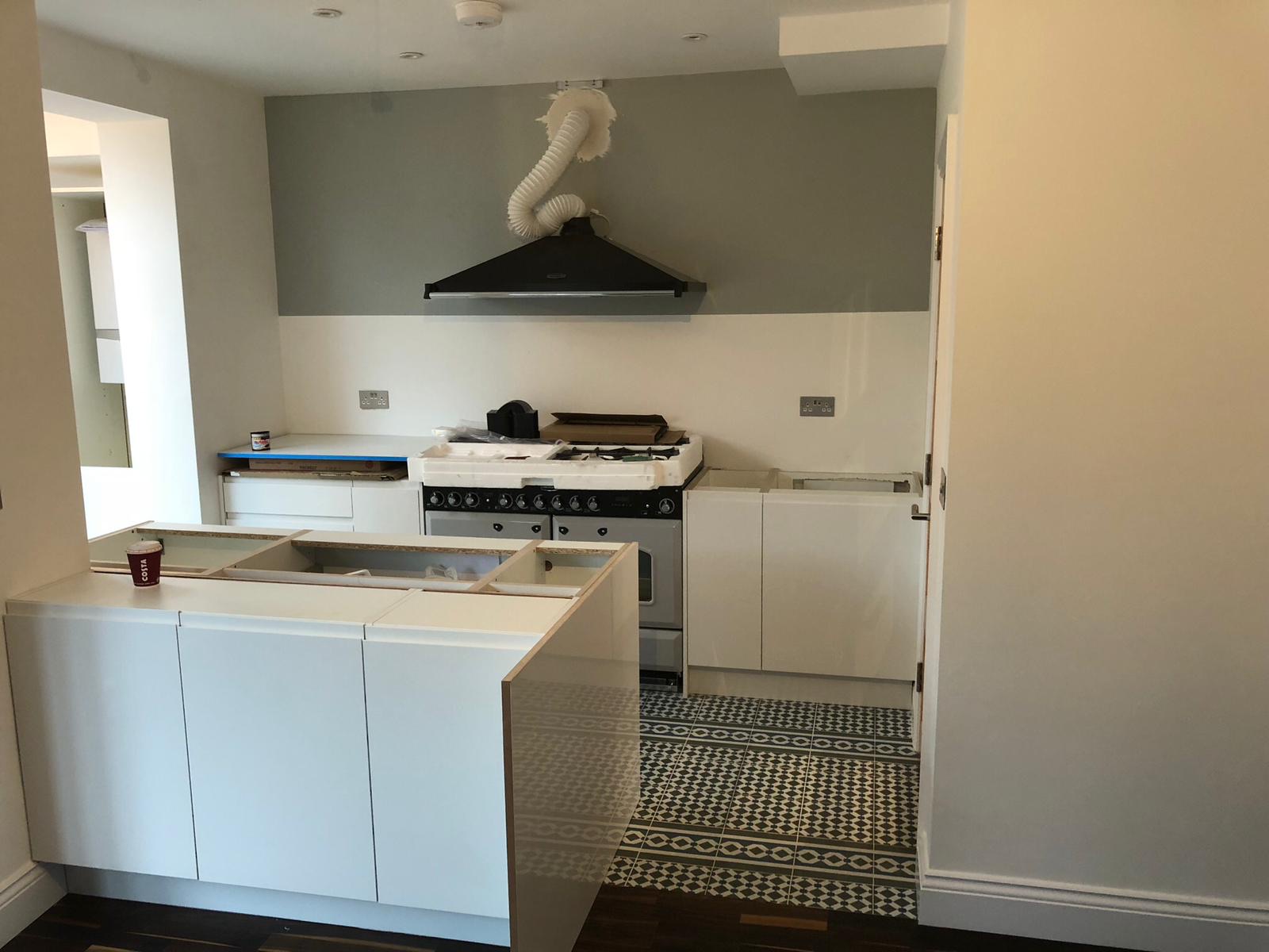 Kitchen with island unit